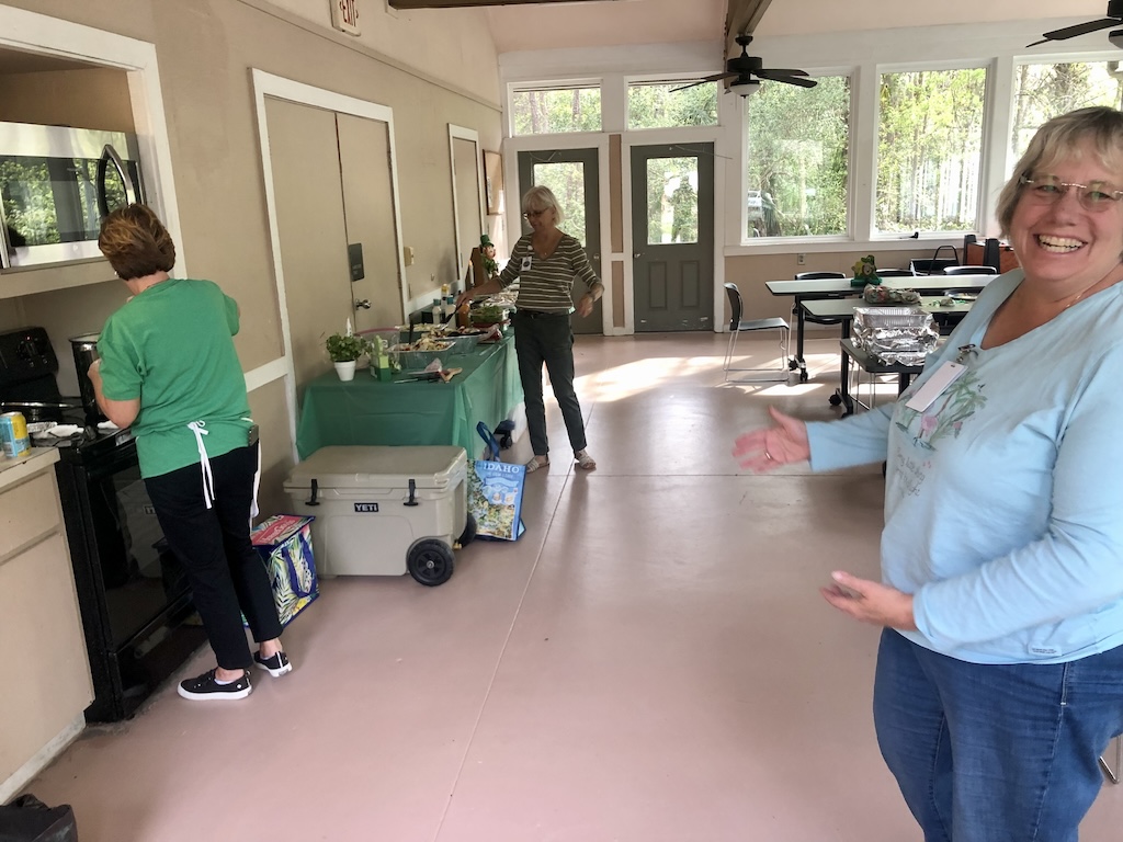 Woman preping indoors