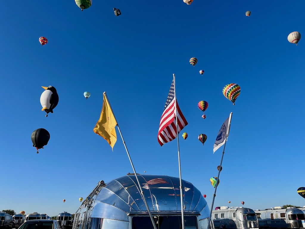 Vintage Airstream and Balloons