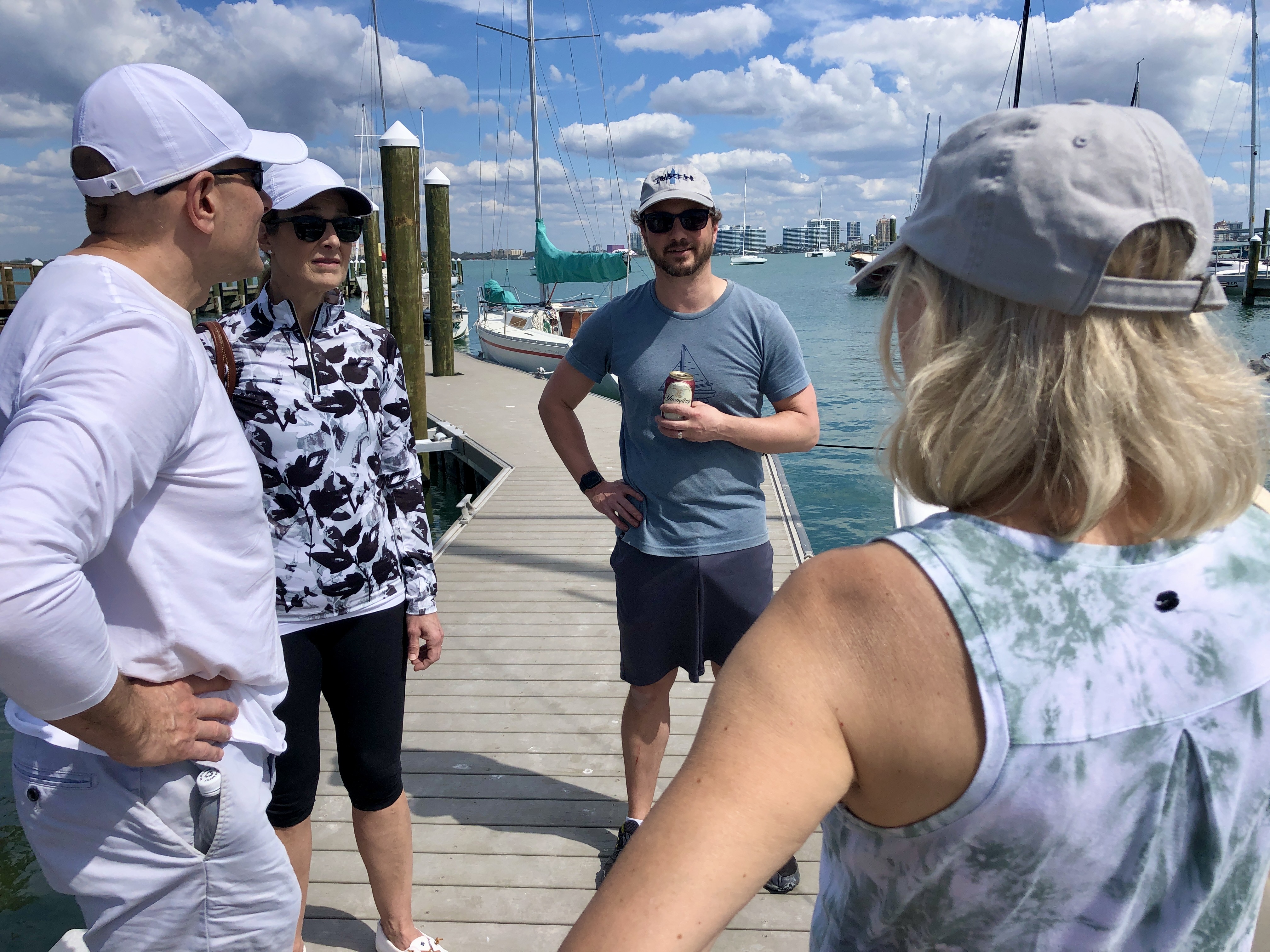 John and Aj meeting up with Jason's racing team, Sarasota Sailing Squadron